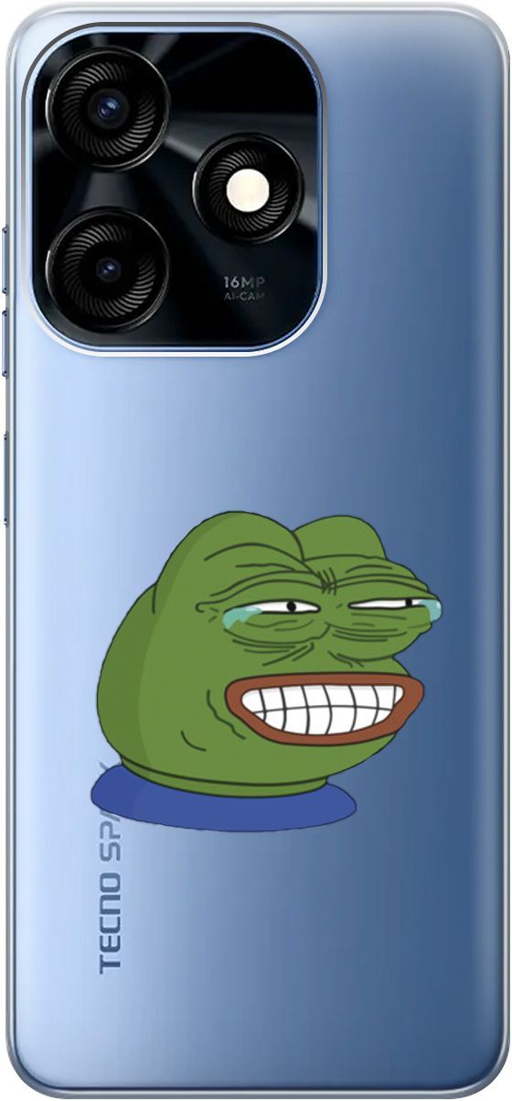 

Чехол на Tecno Spark 10C с 3D принтом "Pepe the Frog" прозрачный, Прозрачный;зеленый, 159587