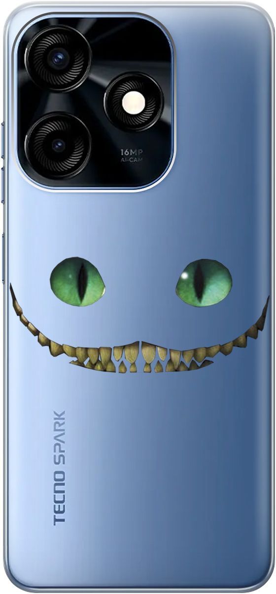 

Чехол на Tecno Spark 10C с 3D принтом "Cheshire Cat" прозрачный, Прозрачный;белый, 159587