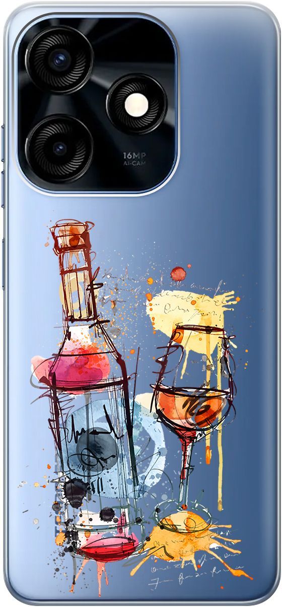 

Чехол на Tecno Spark 10C с 3D принтом "Aquarelle Wine" прозрачный, Прозрачный;красный, 159587