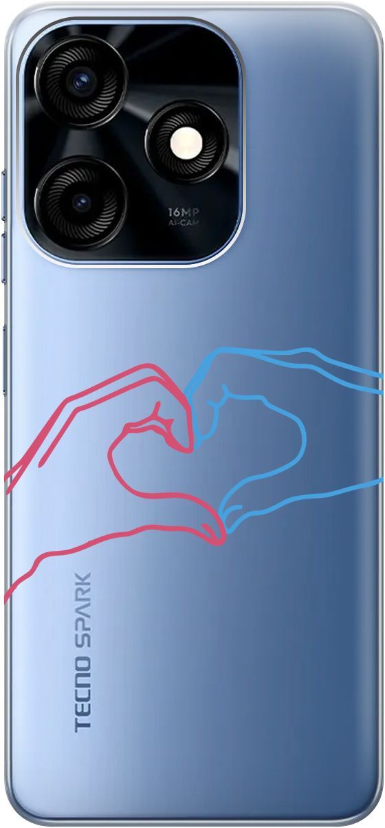 

Чехол на Tecno Spark 10C с 3D принтом "Fall in Love" прозрачный, Прозрачный;голубой, 159587