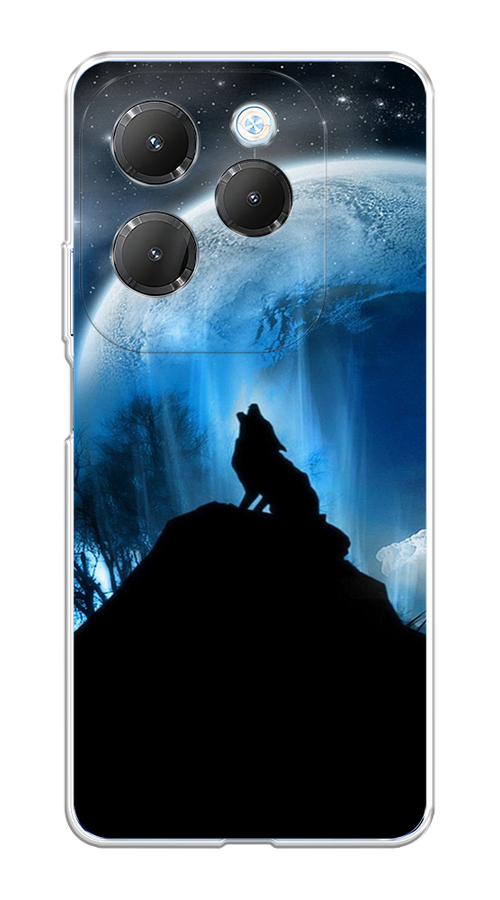 

Чехол на Infinix HOT 40 "Волк 2", Синий;черный;белый, 3105250-1