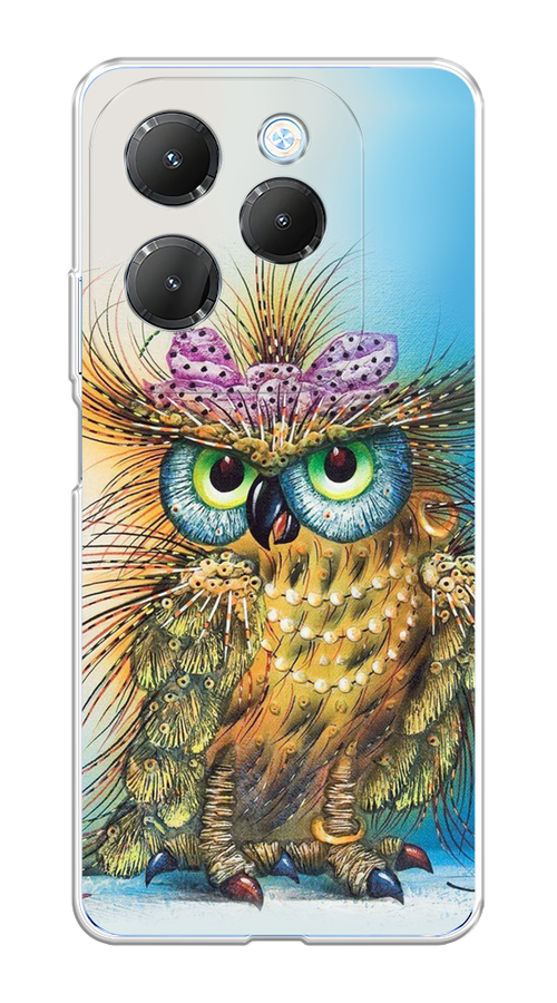 

Чехол на Infinix HOT 40 "Модная сова", Коричневый;голубой, 3105250-1