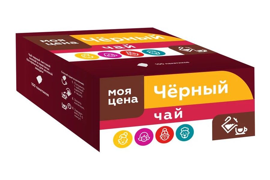 

Чай черный Бодрый день индийский байховый в пакетиках 1,5 г х 100 шт
