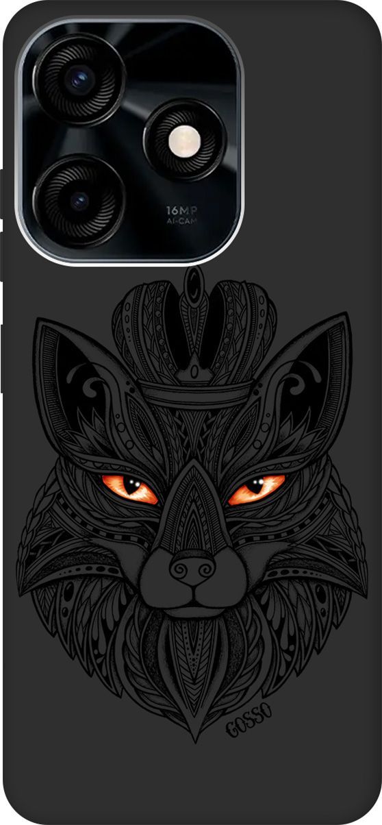 

Чехол на Tecno Spark 10C с 3D принтом "Fox Queen" черный, Черный;белый, 159588