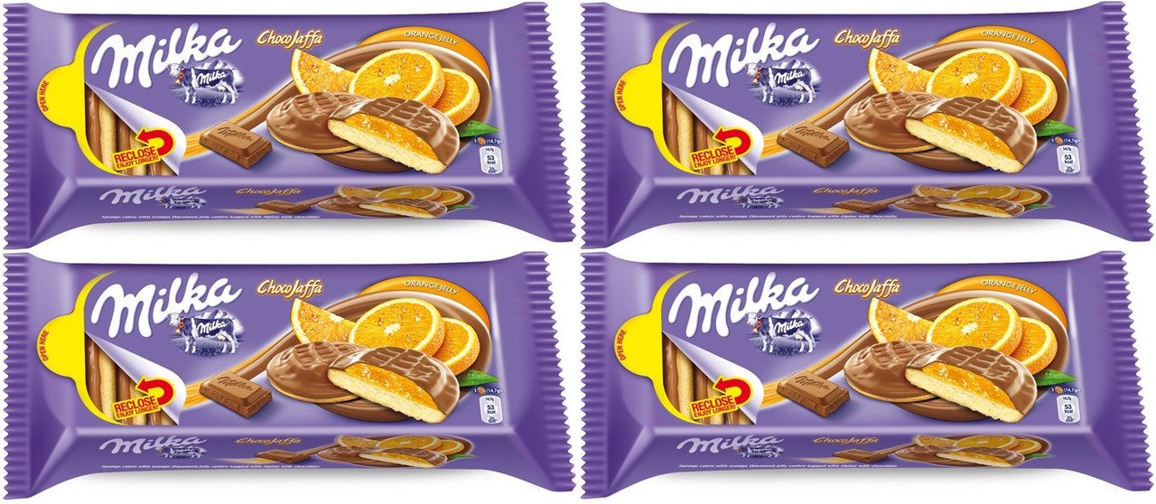 

Печенье Milka Choco Jaffa Orange c апельсиновой начинкой, 147 г х 4 шт, Печенье