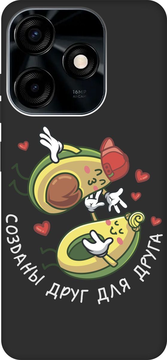 

Чехол на Tecno Spark 10C с 3D принтом "Avo-Love" черный, Черный;желтый, 159588
