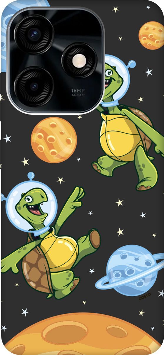 

Чехол на Tecno Spark 10C с 3D принтом "CosmoTurtles" черный, Черный;бежевый, 159588