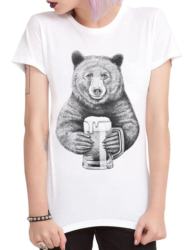 

Футболка женская Dream Shirts Bear-Beer белая L, Белый, Bear-Beer