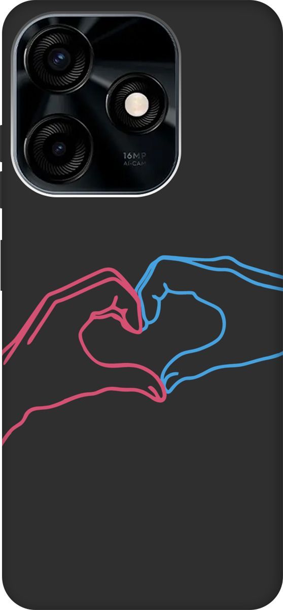 

Чехол на Tecno Spark 10C с 3D принтом "Fall in Love" черный, Черный;голубой, 159588