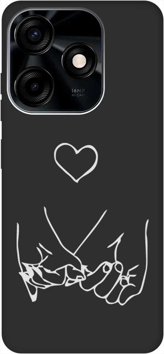 

Чехол на Tecno Spark 10C с 3D принтом "Lovers Hands W" черный, Черный;белый, 159588