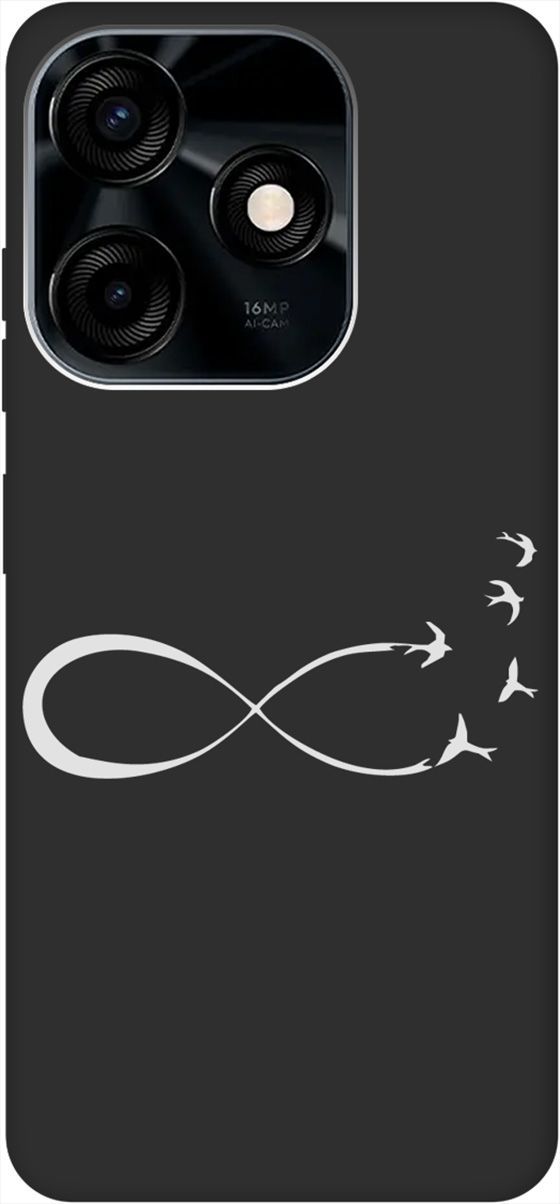 

Чехол на Tecno Spark 10C с 3D принтом "Infinity W" черный, Черный;серебристый, 159589