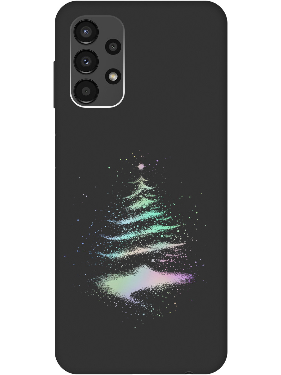 

Силиконовый чехол на Samsung Galaxy A13 4G с принтом "Елочка" матовый черный, Черный;серебристый, 740132741