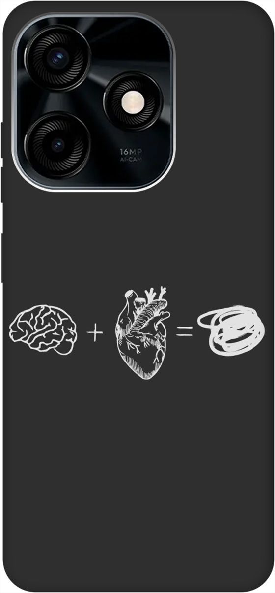 

Чехол на Tecno Spark 10C с 3D принтом "Brain Plus Heart W" черный, Черный;белый, 159589