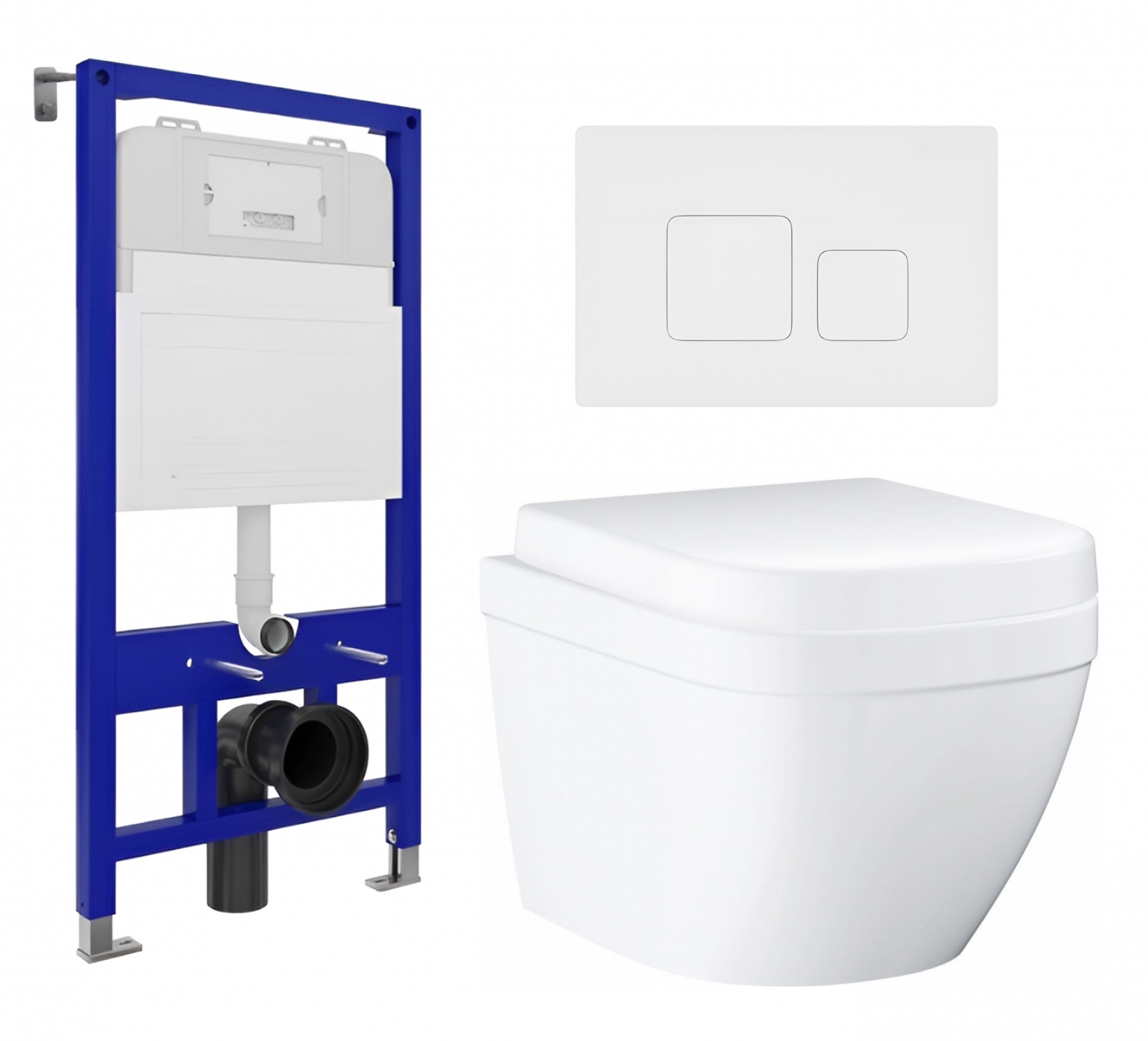 Комплект инсталляция Enio Tecnico унитаз Euro Ceramic кнопка белая матовая 541459 103810₽