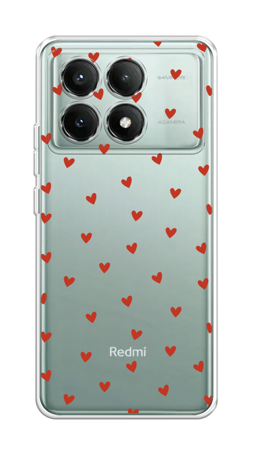 

Чехол на Xiaomi Poco X6 PRO 5G "Red hearts", Красный;прозрачный, 320950-1