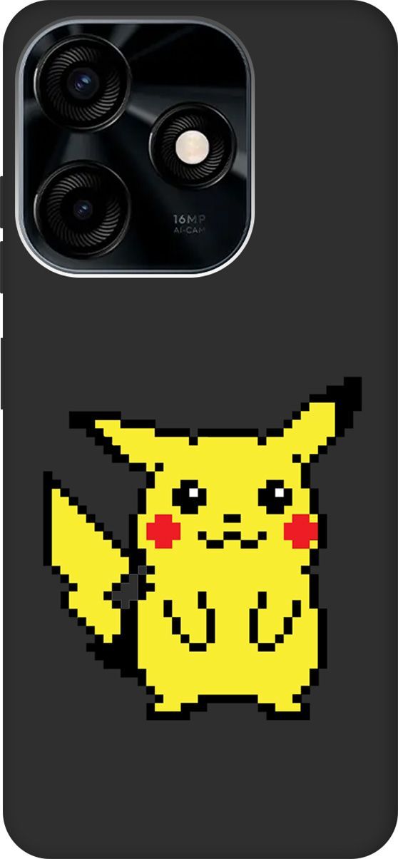 

Чехол на Tecno Spark 10C с 3D принтом "Pixel Pikachu" черный, Черный;желтый, 159589