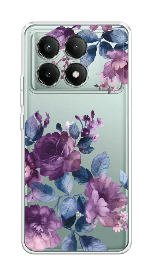 

Чехол на Xiaomi Poco X6 PRO 5G "Purple Blossoms", Синий;фиолетовый, 320950-1