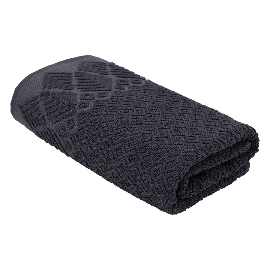 Махровое полотенце для рук и лица Bravo Ромб 50х80 темно-серый плотность 450 гр,кв.м.