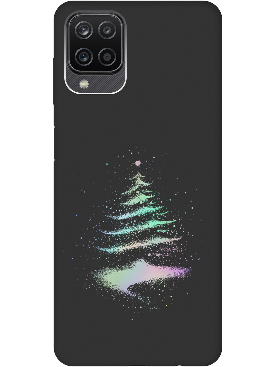 

Силиконовый чехол на Samsung Galaxy A12 / M12 с принтом "Елочка" матовый черный, Черный;серебристый, 723602841
