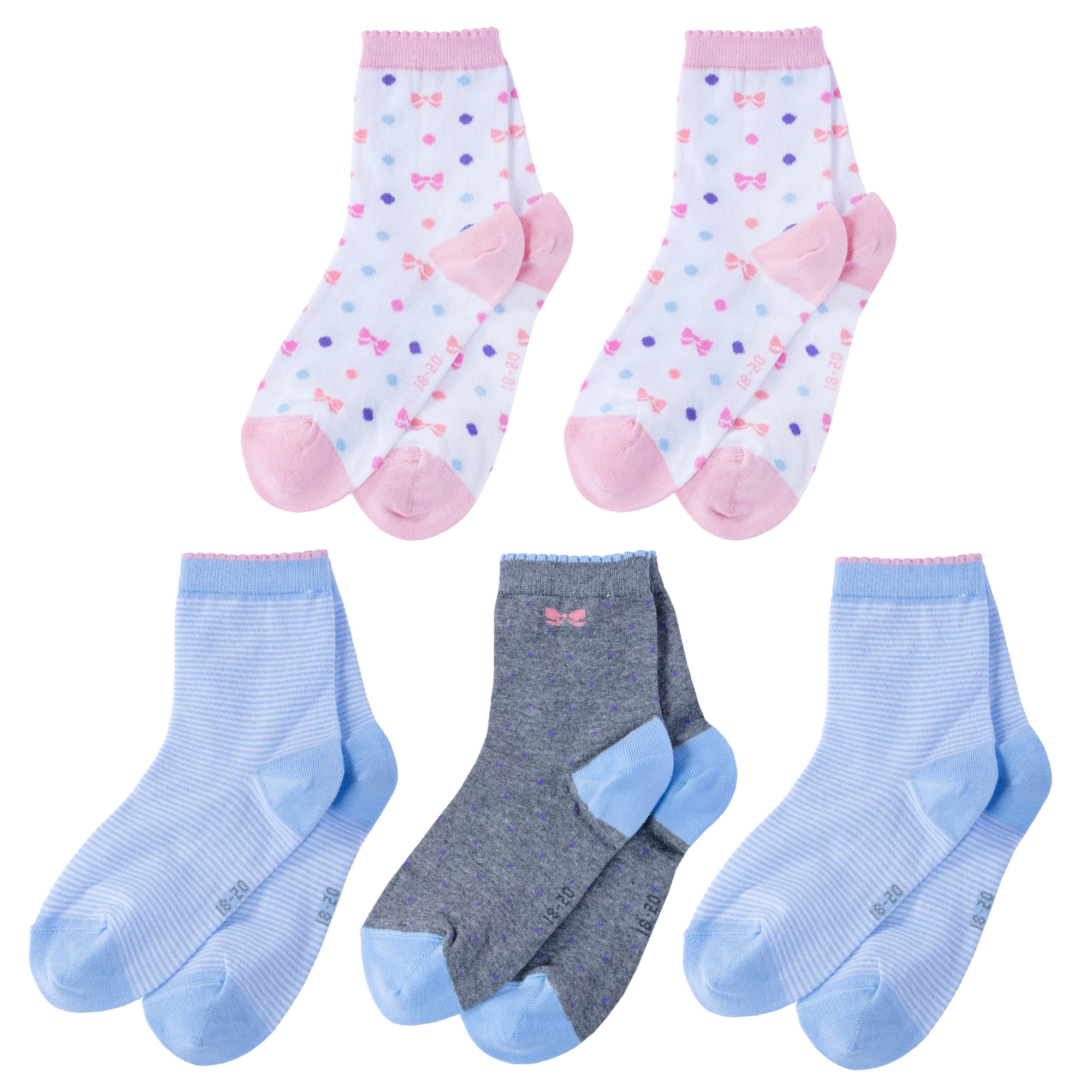 

Носки детские LorenzLine 5-Л105, белый; розовый; голубой; серый, 10-12, 5-Л105