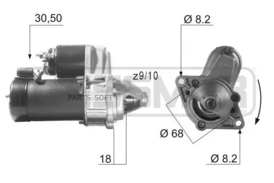 

Стартер ERA 12V 0,9 Kw 220001