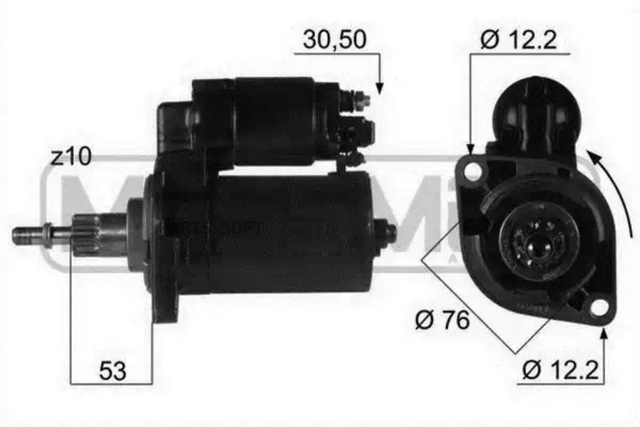 

Стартер ERA 12V 1,1 Kw 220030