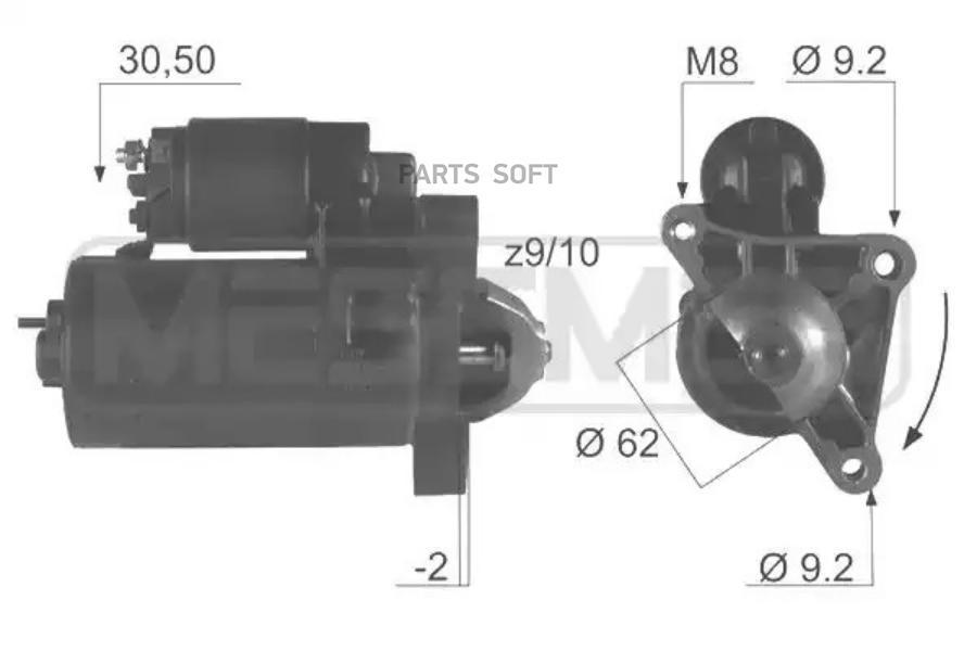 

Стартер ERA 12V 0,9 Kw 220044
