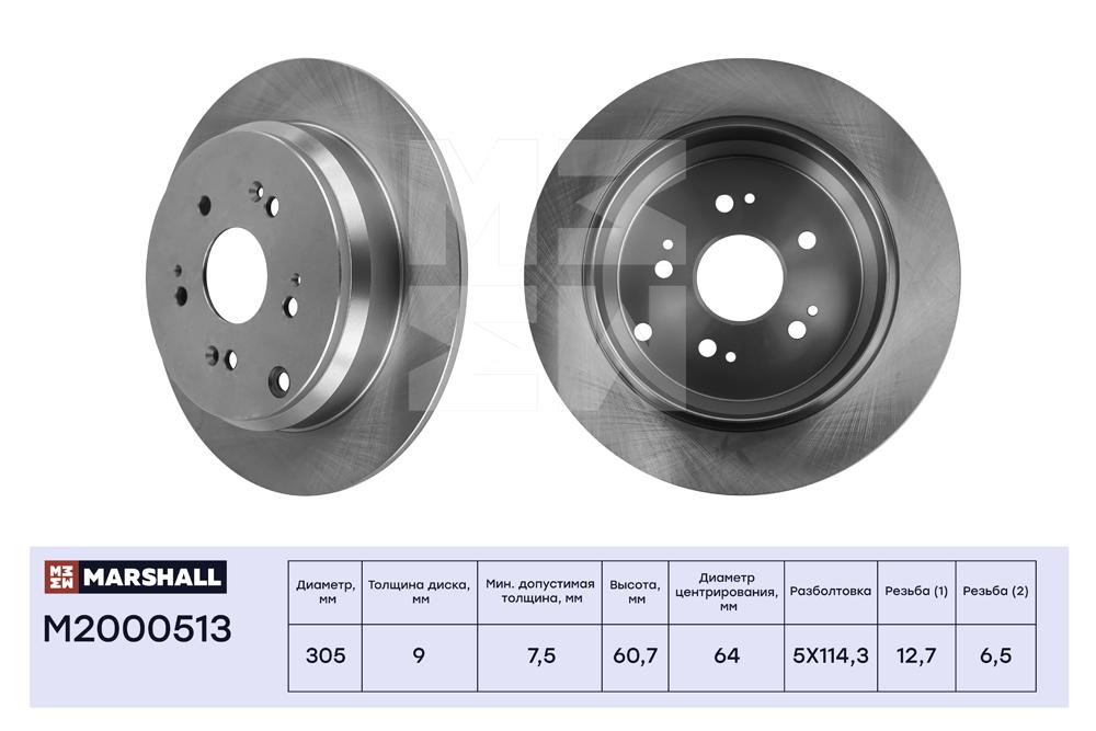 

Тормозной диск задний Honda CR-V II (RD), III (RE), IV (RM) 01-, Acura RDX 06- ; TRW