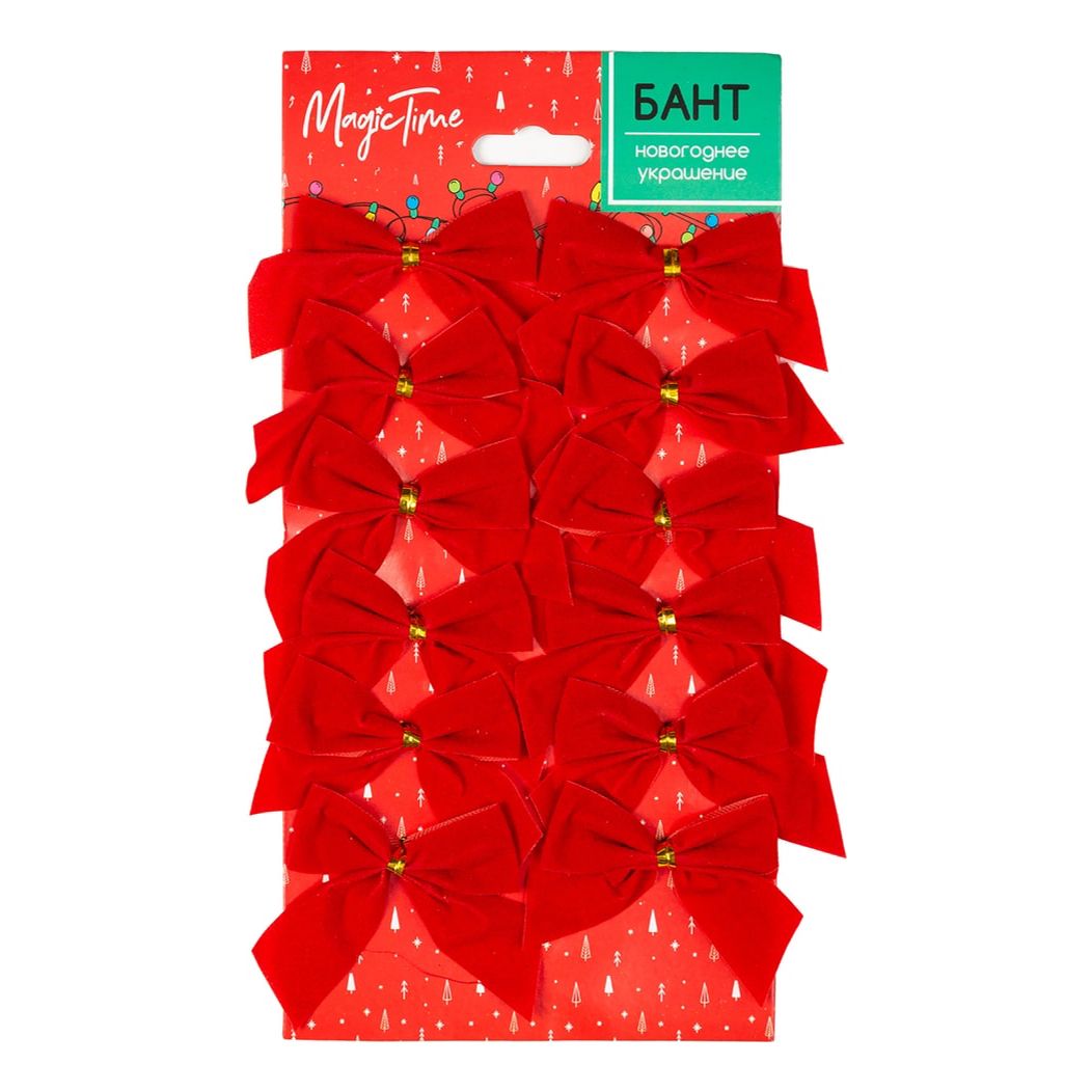 

Елочная игрушка бант Magic Time 12 шт. красный