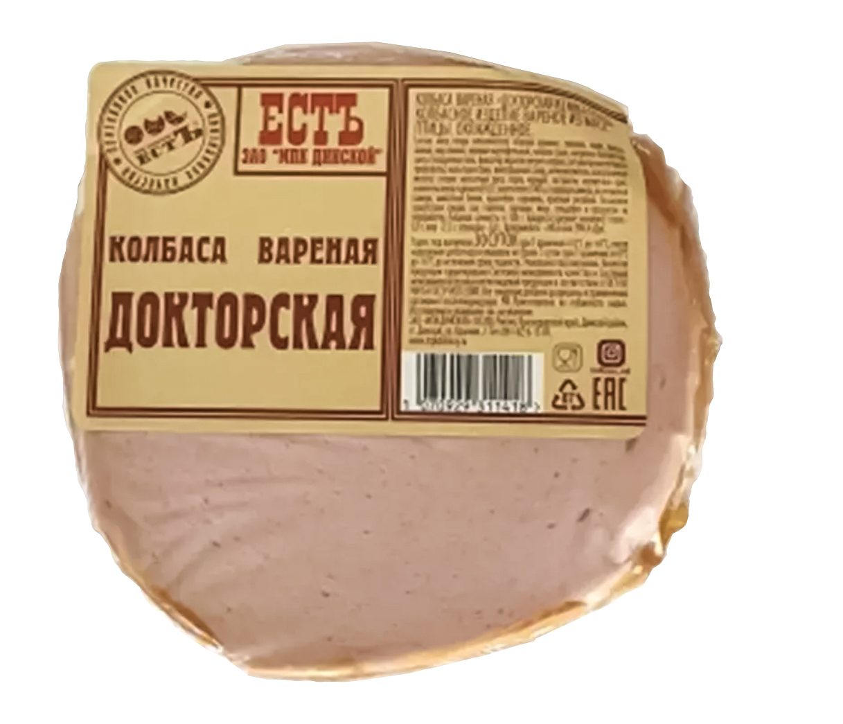 

Колбаса вареная Есть Докторская из мяса птиц 500 г