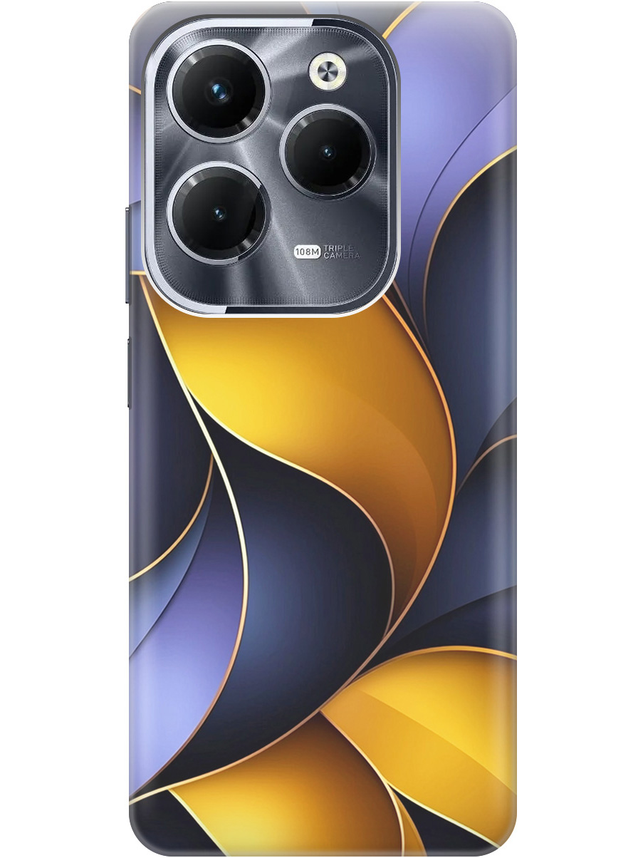 

Силиконовый чехол на Infinix Hot 40 / Hot 40 Pro с принтом "Желто-сиреневые изгибы", Прозрачный;желтый;фиолетовый, 778679231