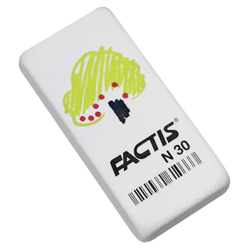 

Ластик FACTIS N 30 (Испания), 50х24х10 мм, ассорти, прямоугольный, CNFN30, eraser-s-62