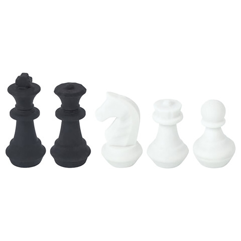 фото Ластики фигурные юнландия шахматы набор 6 шт., черно-белые, 229593.