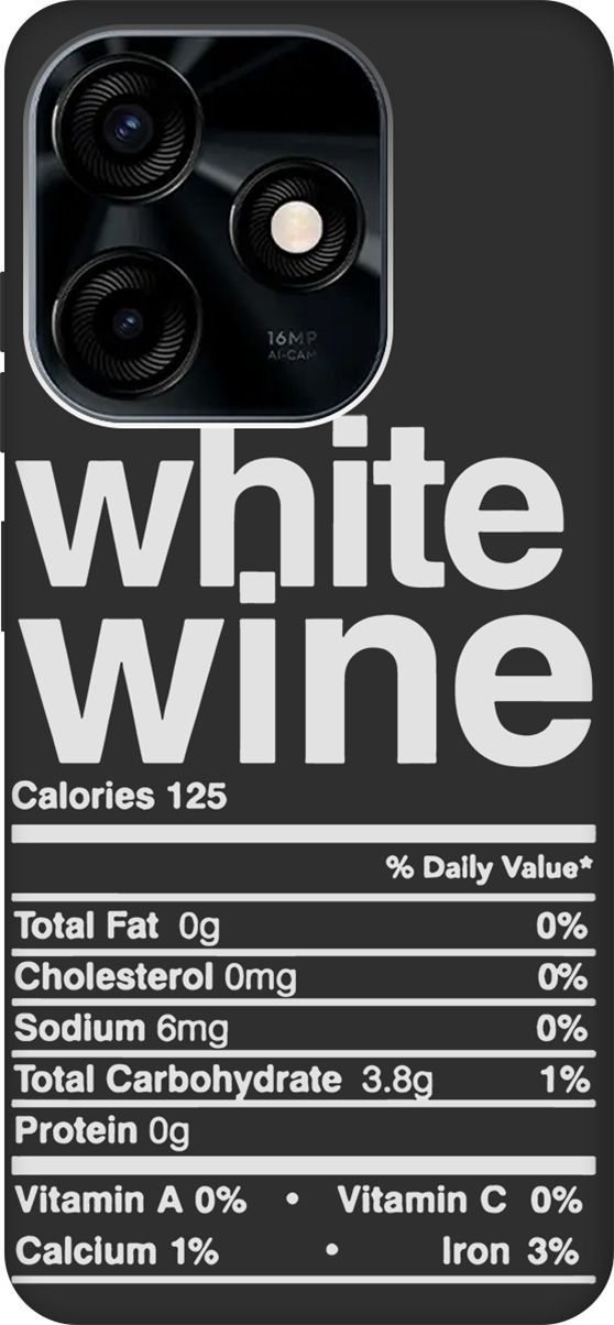 

Матовый Soft Touch Чехол на Tecno Spark 10C с 3D принтом "Wine W" черный, Черный;белый, 159589