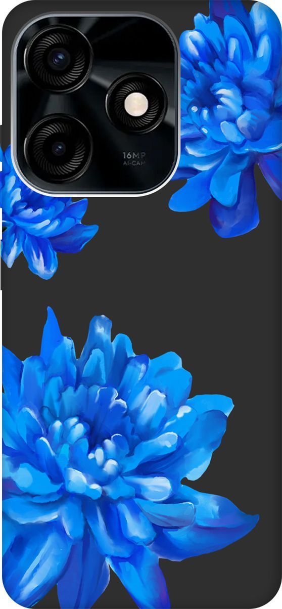 

Чехол на Tecno Spark 10C с 3D принтом "Amazing Asters" черный, Черный;голубой, 159589