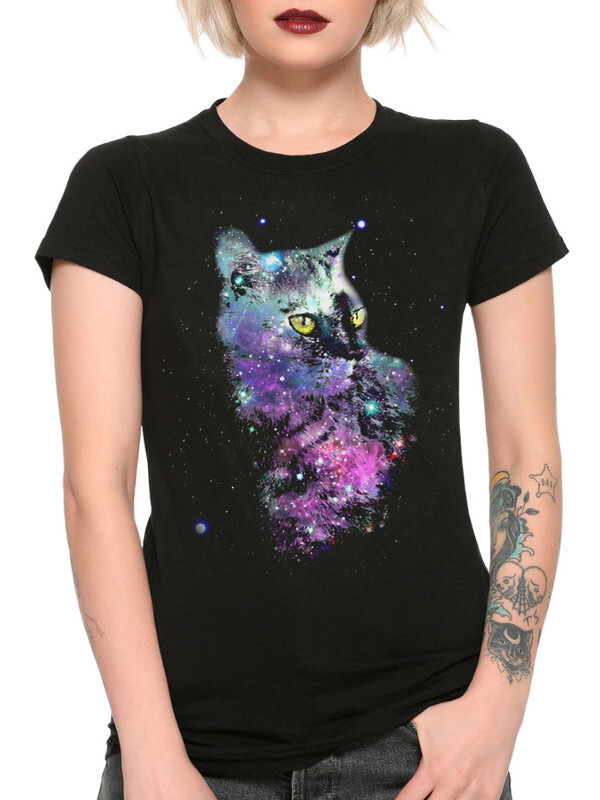 

Футболка женская Dream Shirts Космический Кот черная S, Космический Кот
