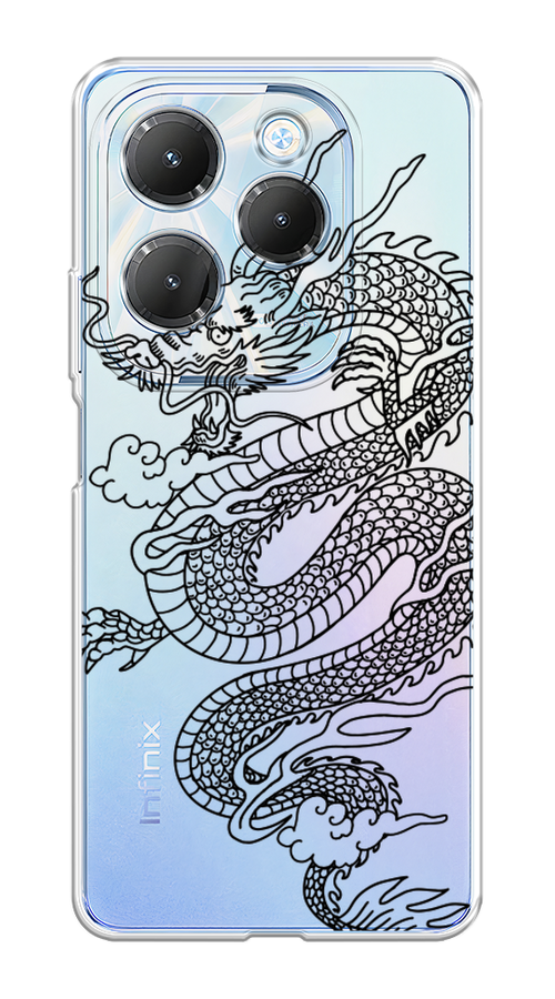

Чехол на Infinix HOT 40 "Большой китайский дракон", Черный;серый, 3105250-1
