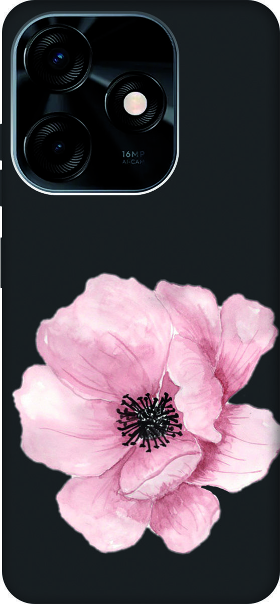 

Чехол на Tecno Spark 10C с 3D принтом "Pink Flower" черный, Черный;белый, 159589