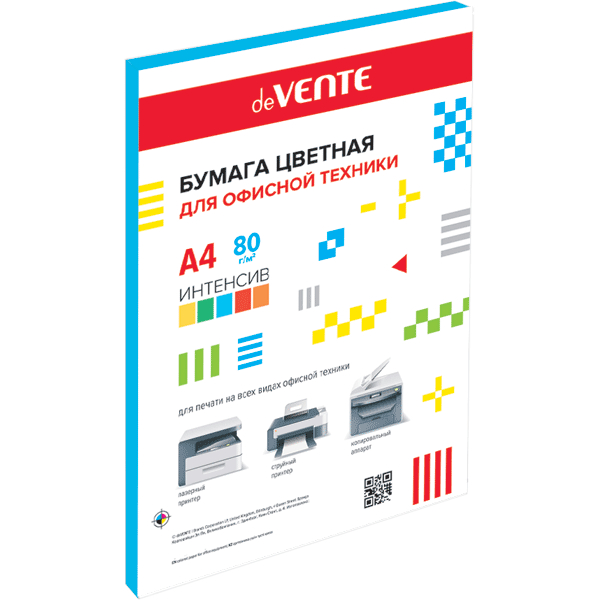 

Бумага для ксерокса deVente цветная А4 50л интенсив синий, 1144066