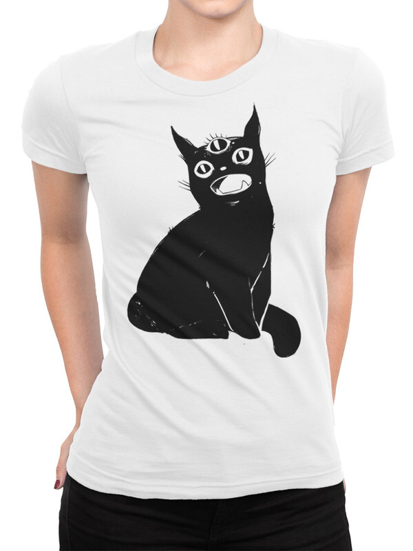

Футболка женская Dream Shirts Кот-Пришелец белая L, Белый, Кот-Пришелец