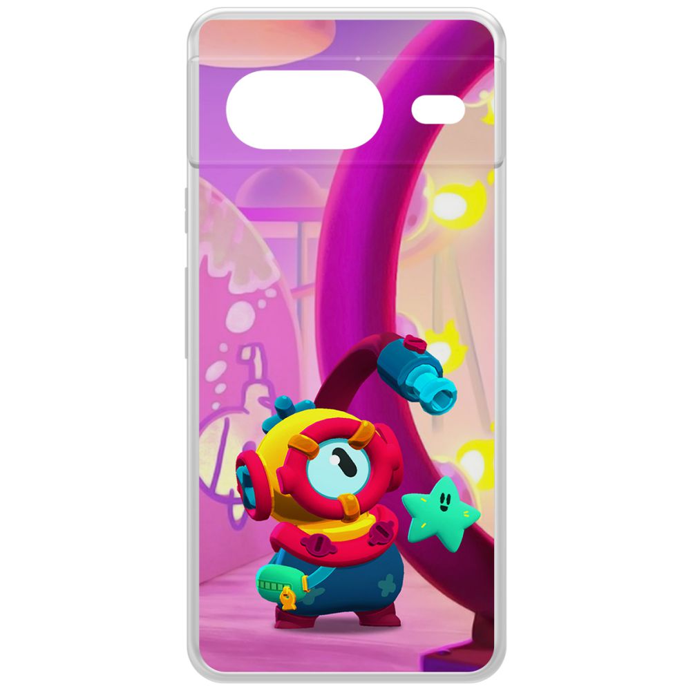 

Чехол-накладка Krutoff Clear Case Brawl Stars-Отис для GOOGLE Pixel 8, Прозрачный