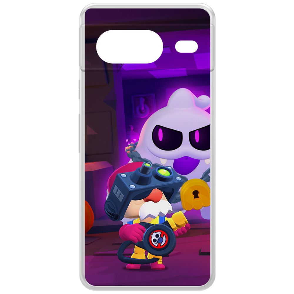 

Чехол-накладка Krutoff Clear Case Brawl Stars-Охотник за Скуиками Гэйл для GOOGLE Pixel 8, Прозрачный