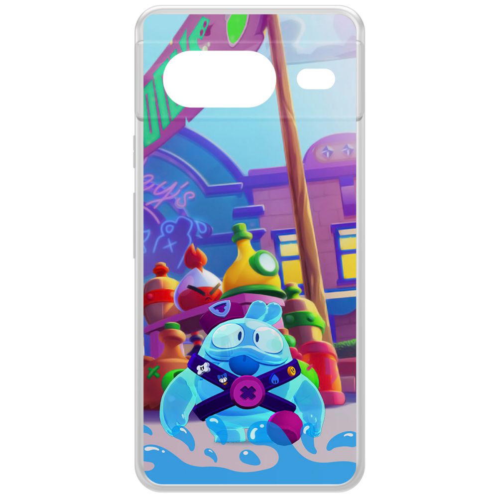 

Чехол-накладка Krutoff Clear Case Brawl Stars-Скуик для GOOGLE Pixel 8, Прозрачный