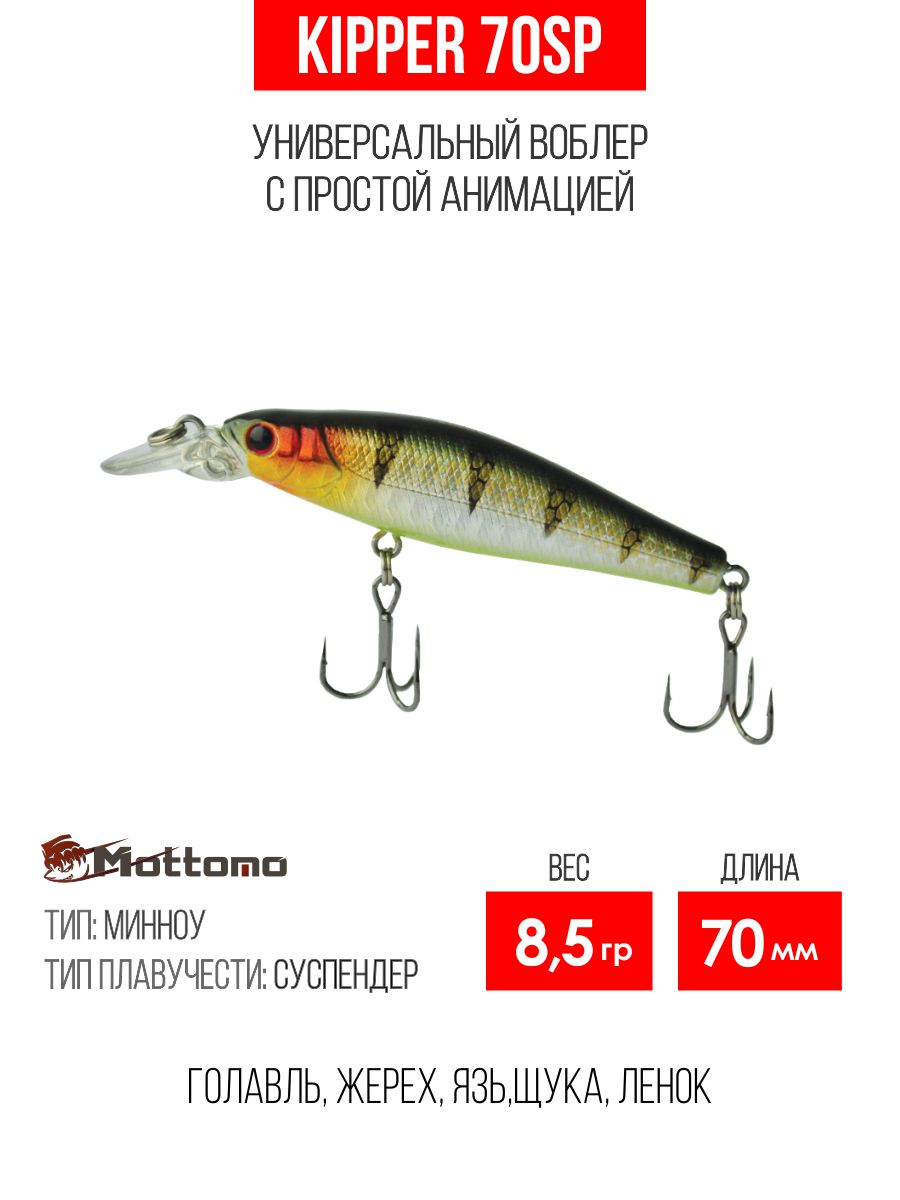 Воблер Mottomo Kipper 70SP 8,5g Chrome Tiger