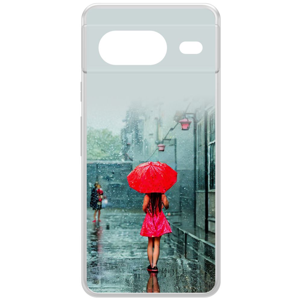 

Чехол-накладка Krutoff Clear Case Красный зонтик для GOOGLE Pixel 8, Прозрачный