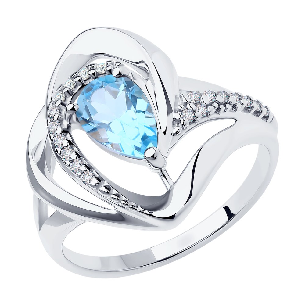 

Кольцо из серебра с топазом/фианитом р 19.5 Diamant 94-310-00630-1, 94-310-00630-1