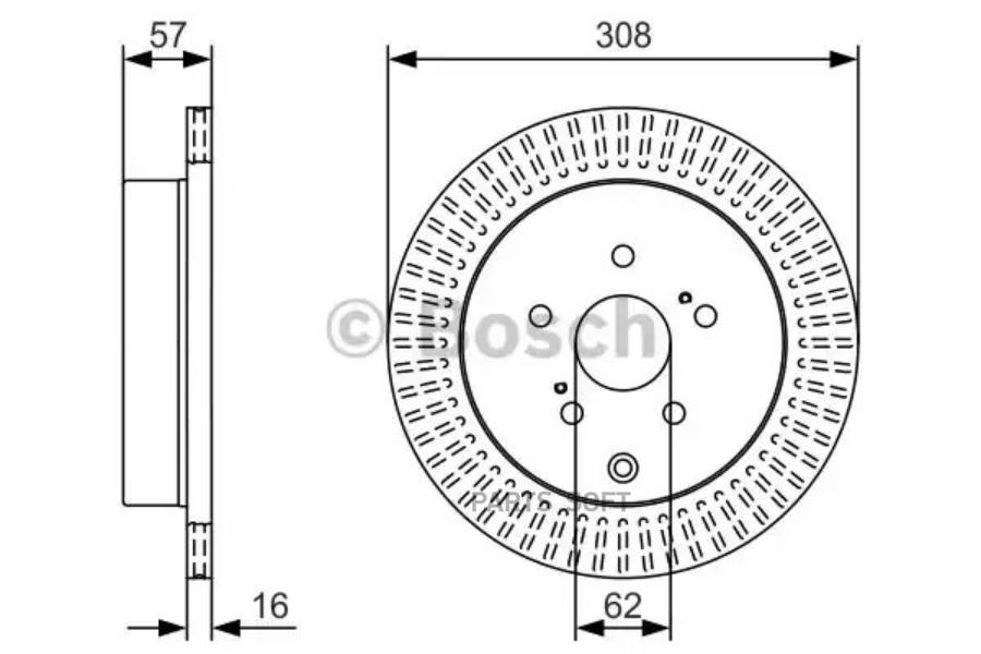 

Тормозной диск Bosch комплект 1 шт. 0986479T16