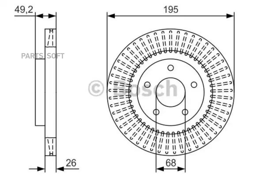 

Тормозной диск Bosch комплект 1 шт. 0986479T99