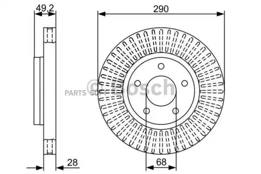 

Тормозной диск Bosch комплект 1 шт. 0986479V48