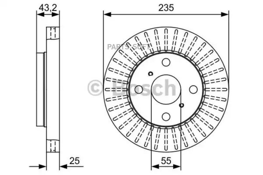 

Тормозной диск Bosch комплект 1 шт. 0986479W10